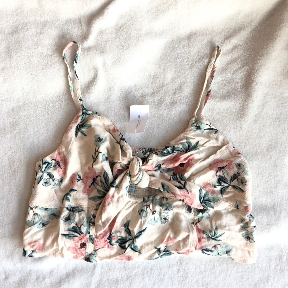 American Eagle Floral Crop Tank